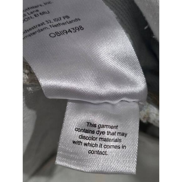 FREE PEOPLE Y2K Baggy Preppy Ziggy Denim Overalls Ivory Medium A004382 - Picture 7 of 15